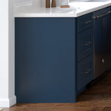 allen + roth Port 30-in W x 34.5-in H x 24-in D Navy 3-Drawer Base Fully Assembled Cabinet (Flat Panel Style)