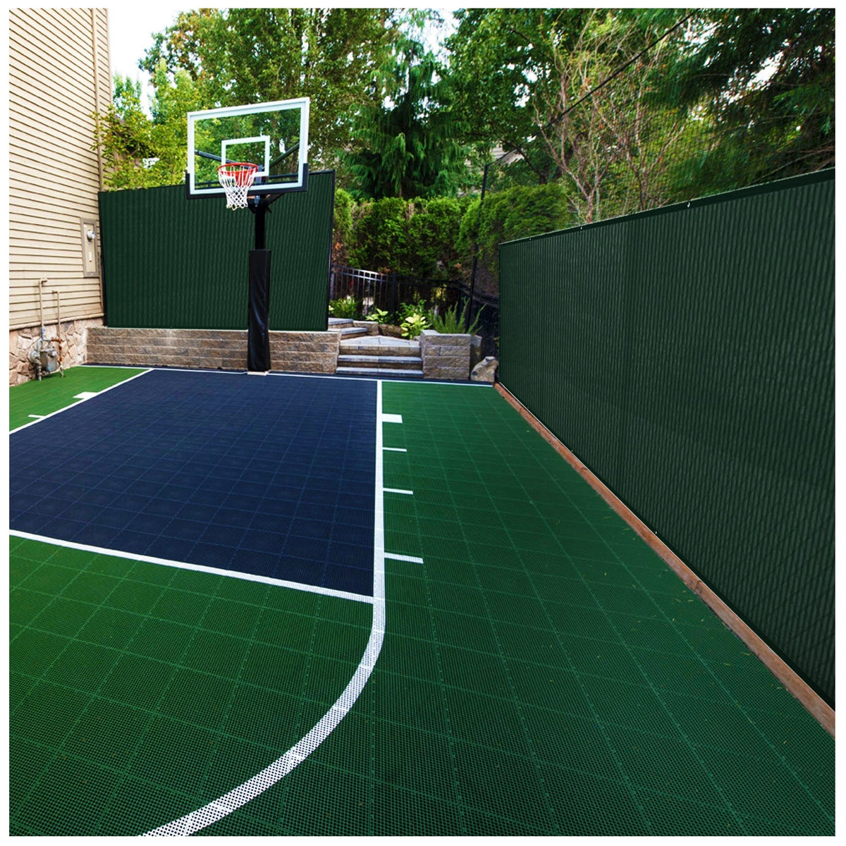 BOEN 5-ft H x 50-ft W Green Polyethelene Chain Link Fence Screen