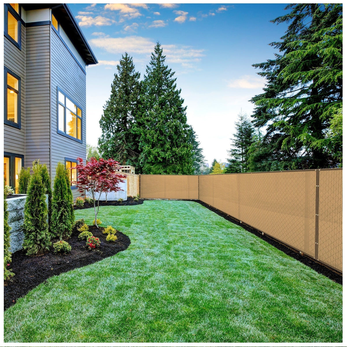 BOEN 6-ft H x 20-ft W Beige Polyethelene Chain Link Fence Screen
