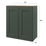 allen + roth Galway 24-in W x 24.5-in H x 12-in D Sage Wall Fully Assembled Cabinet (Flat Panel Shaker Door Style)