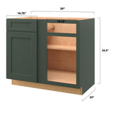 allen + roth Galway 39-in W x 34.5-in H x 24-in D Sage Blind 1-Drawer Base Fully Assembled Cabinet (Flat Panel Shaker Style)