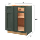 allen + roth Galway 27-in W x 34.5-in H x 24-in D Sage Blind 1-Drawer Base Fully Assembled Cabinet (Flat Panel Shaker Style)