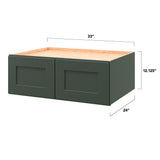 allen + roth Galway 33-in W x 12.125-in H x 24-in D Sage Wall Fully Assembled Cabinet (Flat Panel Shaker Door Style)