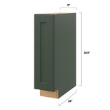 allen + roth Galway 9-in W x 34.5-in H x 24-in D Sage Pull-out Tray Divider Base Fully Assembled Cabinet (Flat Panel Shaker Style)