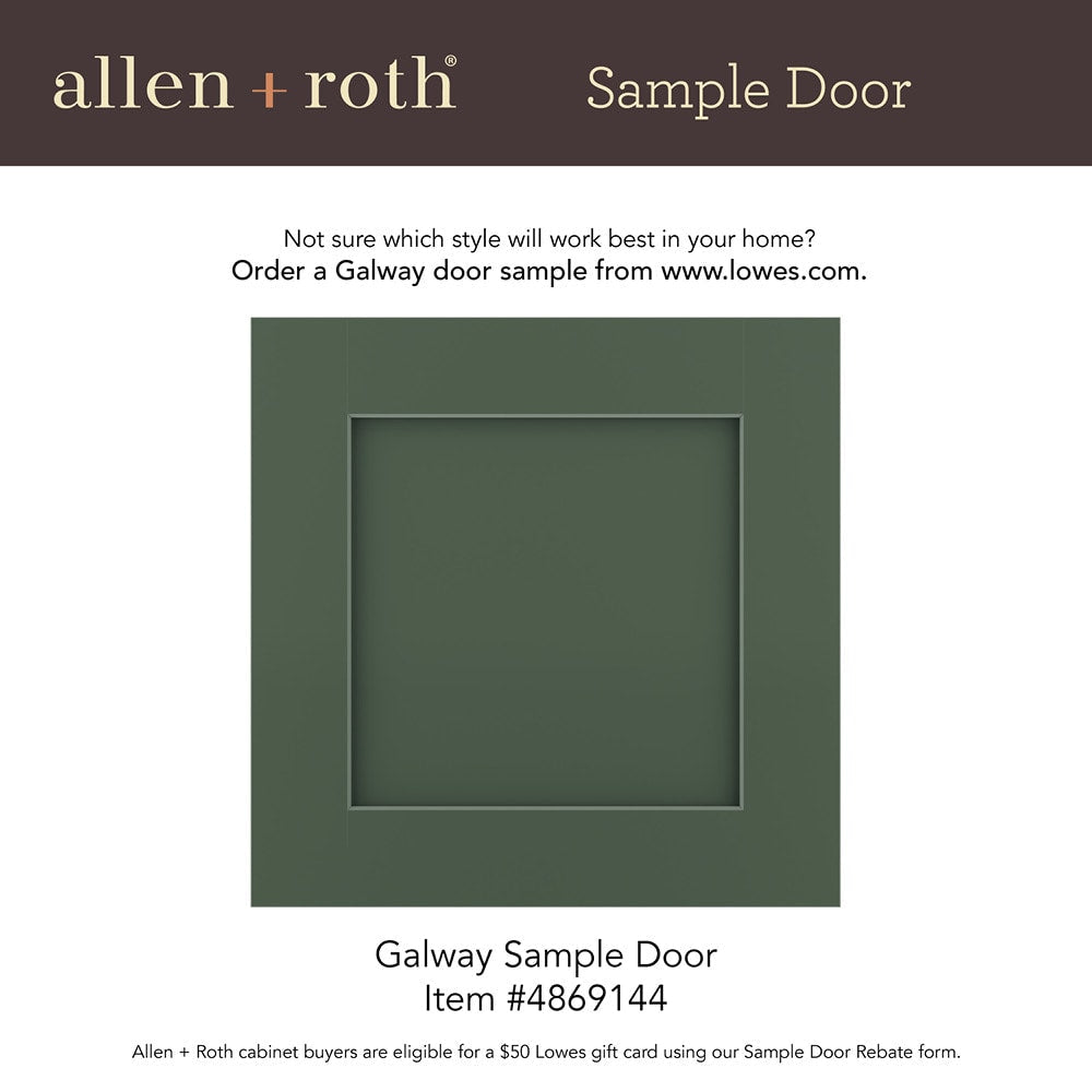 allen + roth Galway 21-in W x 34.5-in H x 24-in D Sage 1-Drawer Base Fully Assembled Cabinet (Flat Panel Shaker Style)
