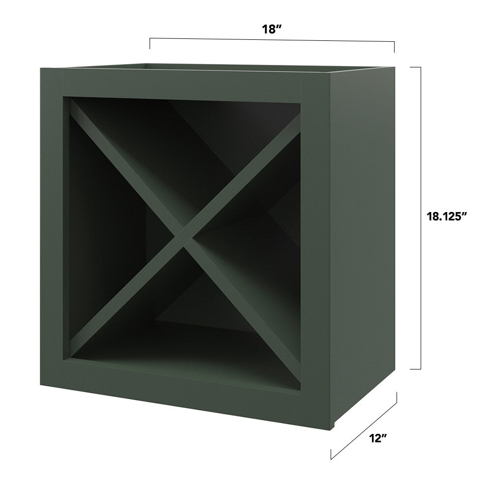 allen + roth Galway 18-in W x 18-in H x 12-in D Sage Open Cube Organizer Wall Fully Assembled Cabinet (Flat Panel Style)
