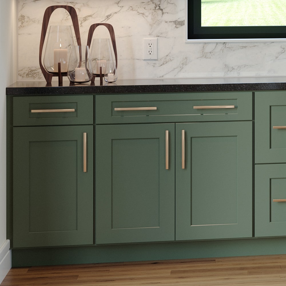 allen + roth Galway 12-in W x 34.5-in H x 24-in D Sage 1-Drawer Base Fully Assembled Cabinet (Flat Panel Shaker Style)