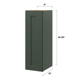 allen + roth Galway 9-in W x 36.125-in H x 12-in D Sage Wall Fully Assembled Cabinet (Flat Panel Shaker Door Style)