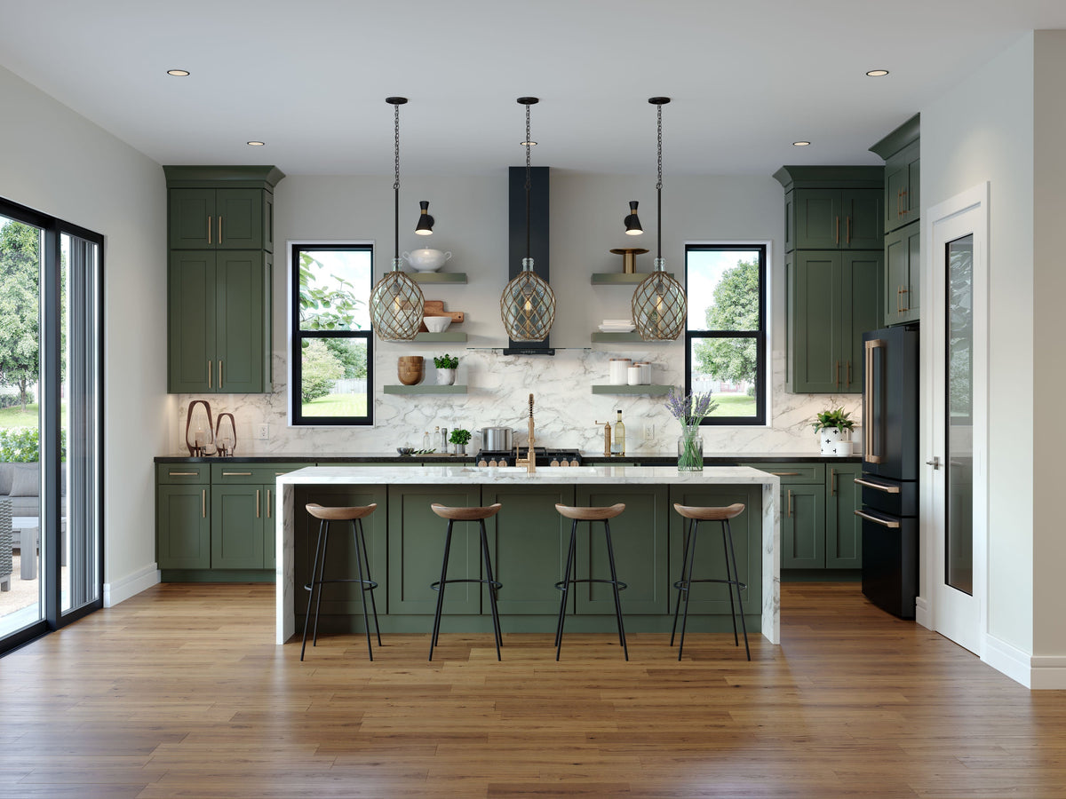 allen + roth Galway 21-in W x 34.5-in H x 24-in D Sage 3-Drawer Base Fully Assembled Cabinet (Flat Panel Style)