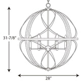 Progress Lighting Brandywine 6-Light Antique Bronze Transitional Globe Large Hanging Pendant Light