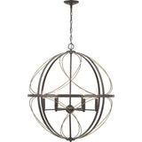 Progress Lighting Brandywine 6-Light Antique Bronze Transitional Globe Large Hanging Pendant Light