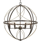 Progress Lighting Brandywine 6-Light Antique Bronze Transitional Globe Large Hanging Pendant Light