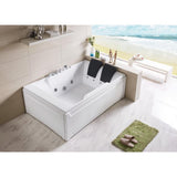 72 in. Acrylic Flatbottom Whirlpool Bathtub in White - Super Arbor