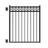 Freedom Hampshire 5-ft H x 4-ft W Black Aluminum Spaced Picket Flat-top Decorative Fence Gate