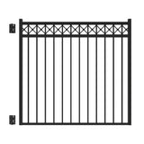 Freedom Hampshire 5-ft H x 5-ft W Black Aluminum Spaced Picket Flat-top Decorative Fence Gate