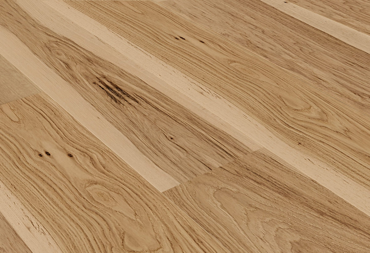 Element Flooring Hickory Thistle hardwood flooring — carton and plank detail