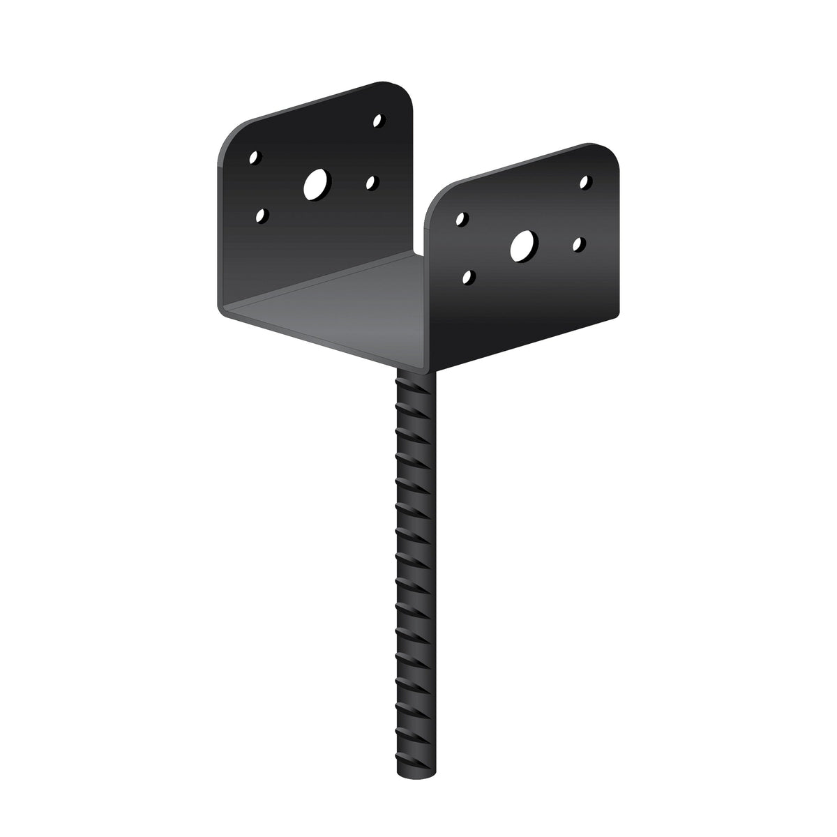 Nuvo Iron 9.5-in x 3.75-in Black Powder Coated Satin Painted Galvanized Steel Post Connector