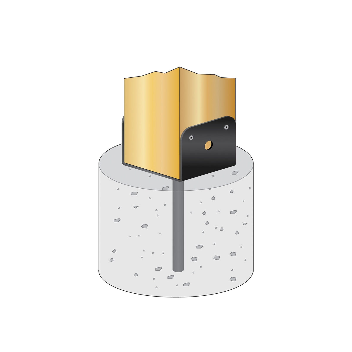 Nuvo Iron 9.5-in x 3.75-in Black Powder Coated Satin Painted Galvanized Steel Post Connector