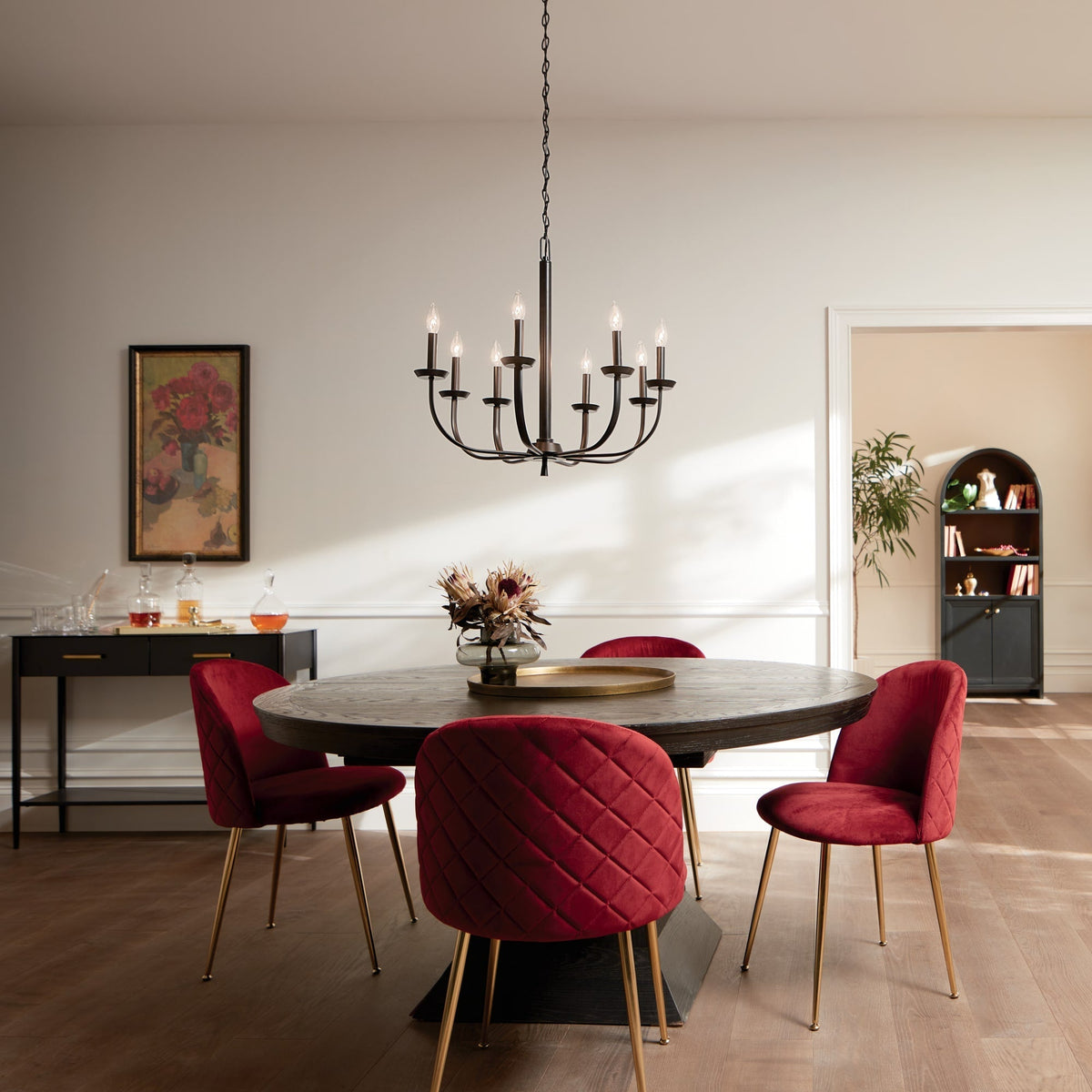 Kichler Kennewick 8-Light Black Traditional Bare Bulb Chandelier