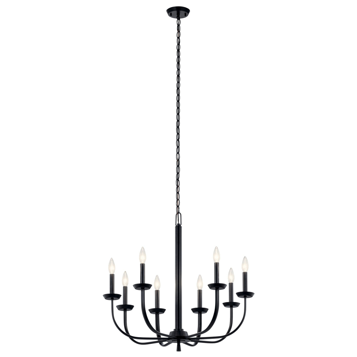 Kichler Kennewick 8-Light Black Traditional Bare Bulb Chandelier