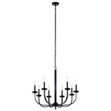 Kichler Kennewick 8-Light Black Traditional Bare Bulb Chandelier