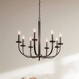 Kichler Kennewick 8-Light Black Traditional Bare Bulb Chandelier