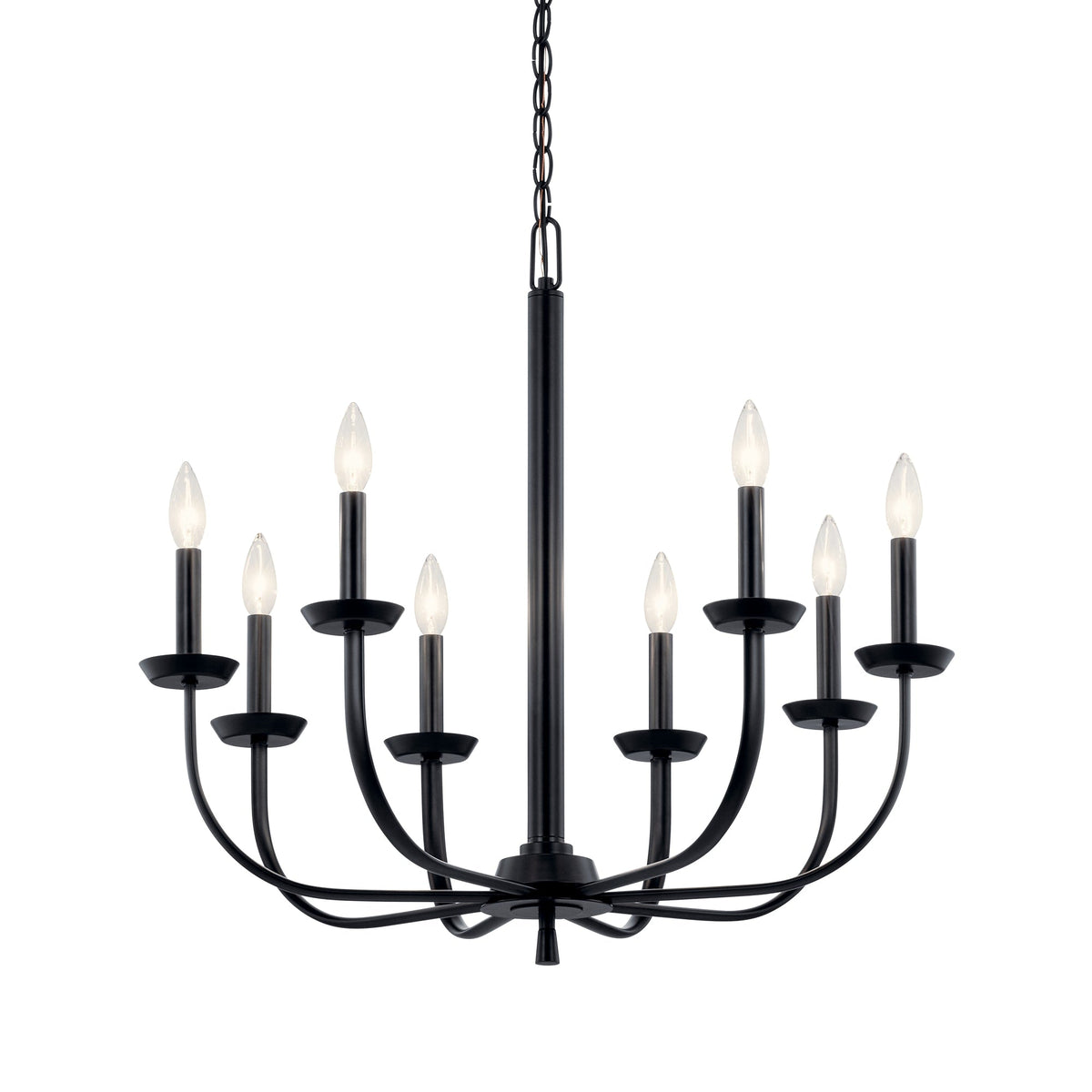 Kichler Kennewick 8-Light Black Traditional Bare Bulb Chandelier