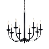 Kichler Kennewick 8-Light Black Traditional Bare Bulb Chandelier