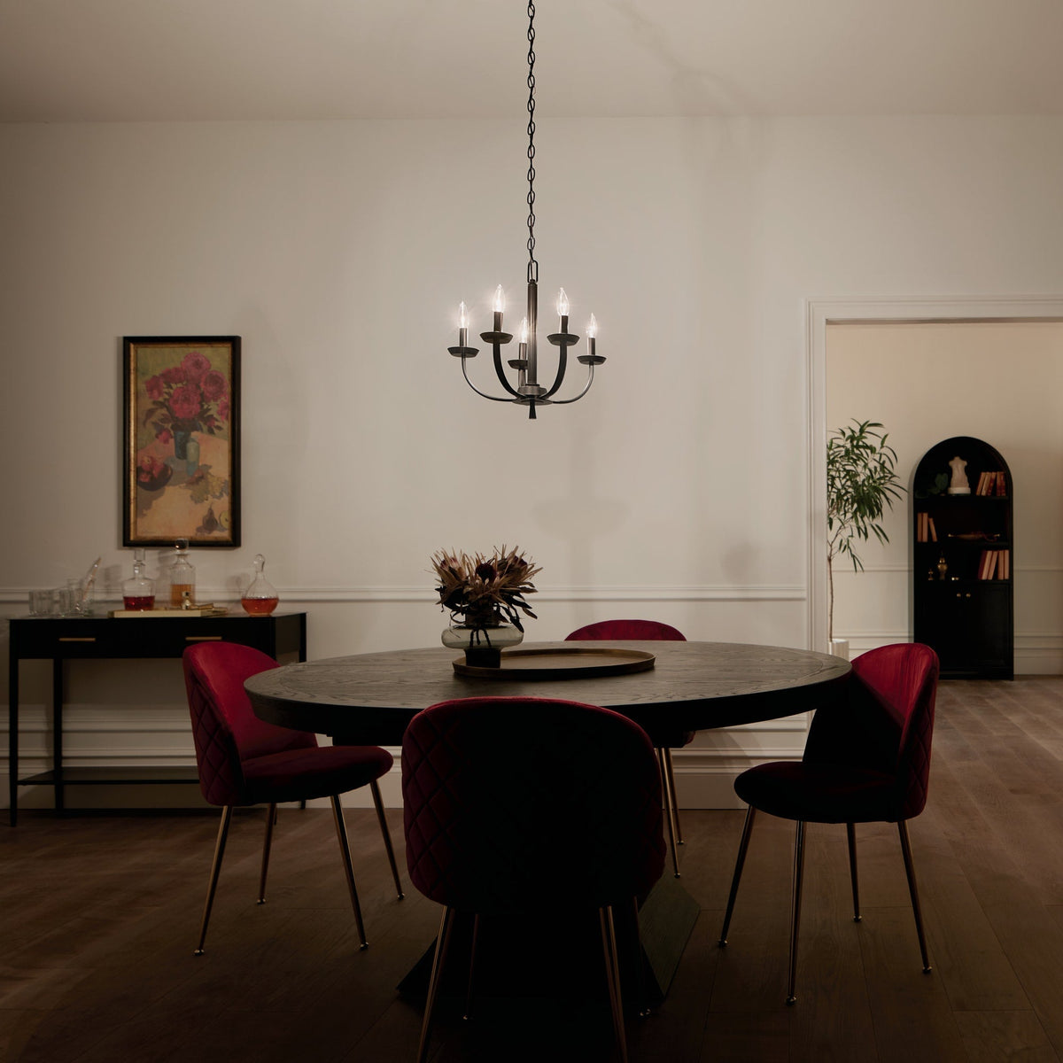 Kichler Kennewick 5-Light Black Traditional Bare Bulb Chandelier