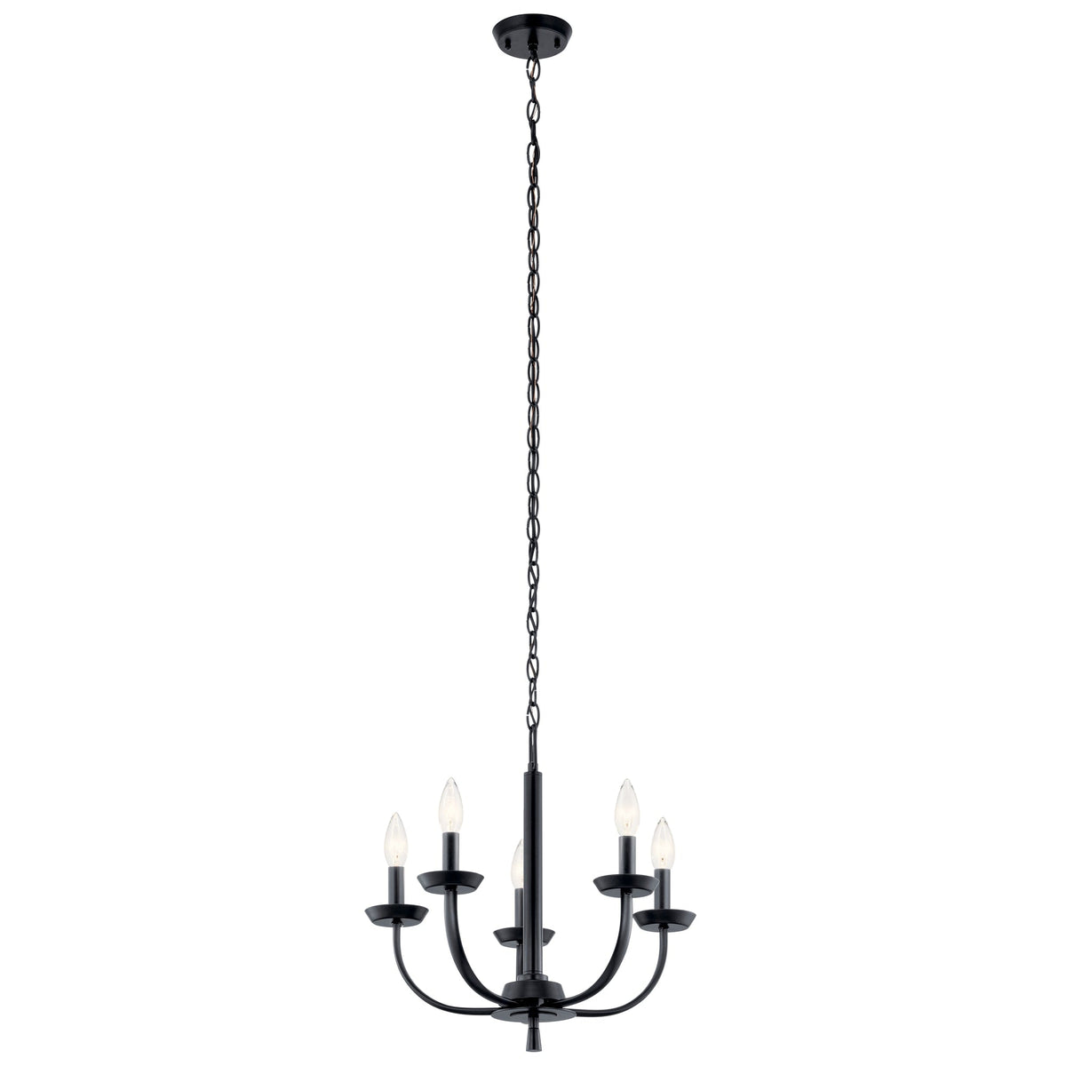 Kichler Kennewick 5-Light Black Traditional Bare Bulb Chandelier