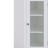 Teamson Home Madison 24.75-in x 32-in x 17-in White Freestanding Corner Linen Cabinet