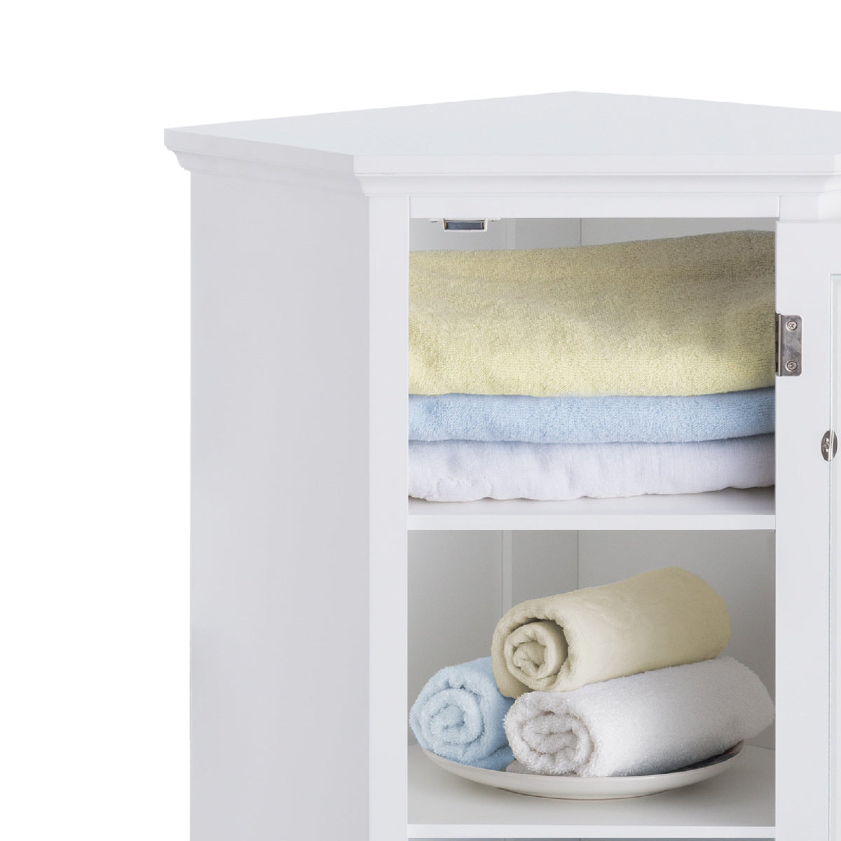 Teamson Home Madison 24.75-in x 32-in x 17-in White Freestanding Corner Linen Cabinet