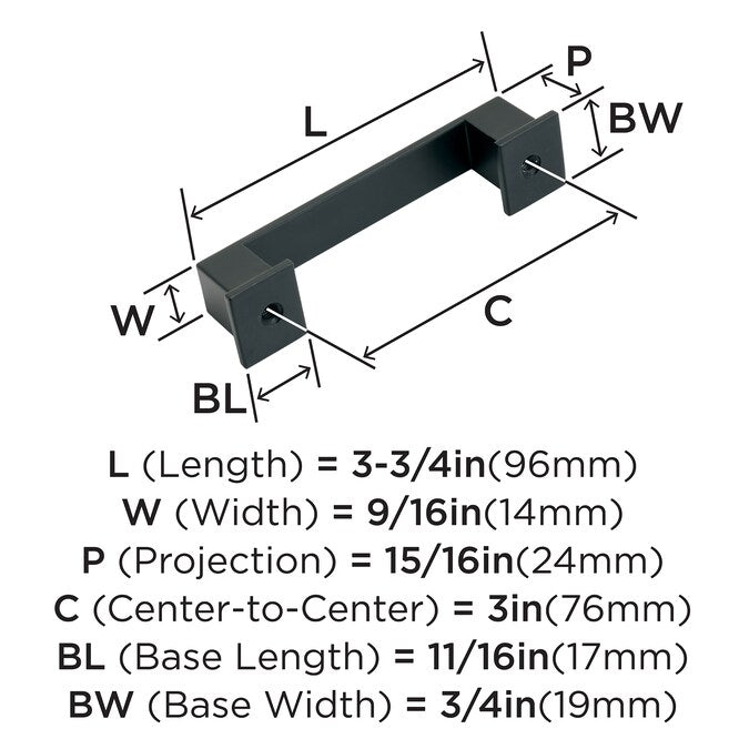 Amerock Appoint (128mm) Center to Center Rectangular Bar Drawer Pull