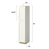 allen + roth Aveley 18-in W x 84-in H x 24-in D Linen Pantry Fully Assembled Cabinet (Flat Panel Shaker Door Style)