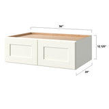 allen + roth Aveley 36-in W x 12.125-in H x 24-in D Linen Wall Fully Assembled Cabinet (Flat Panel Shaker Door Style)