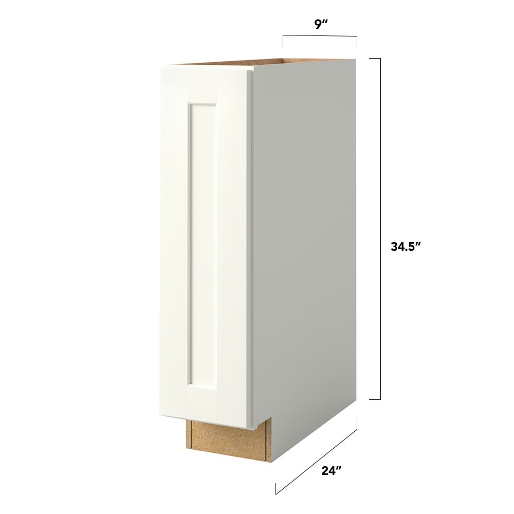 Shenandoah PRO Express Breckenridge 9-in W x 34.5-in H x 24-in D Linen Base Fully Assembled Plywood Cabinet (Recessed Panel Shaker Door Style)