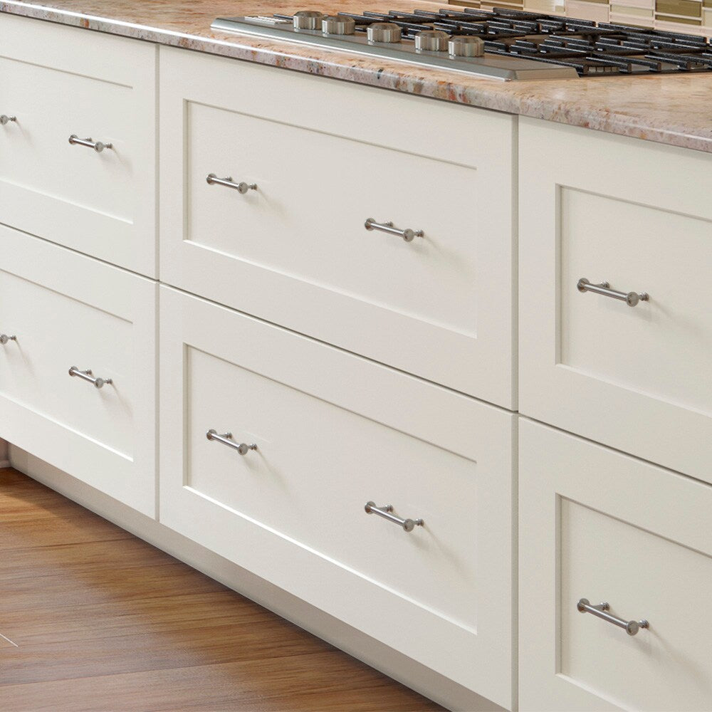 allen + roth Aveley 30-in W x 34.5-in H x 24-in D Linen 3-Drawer Base Fully Assembled Cabinet (Flat Panel Style)