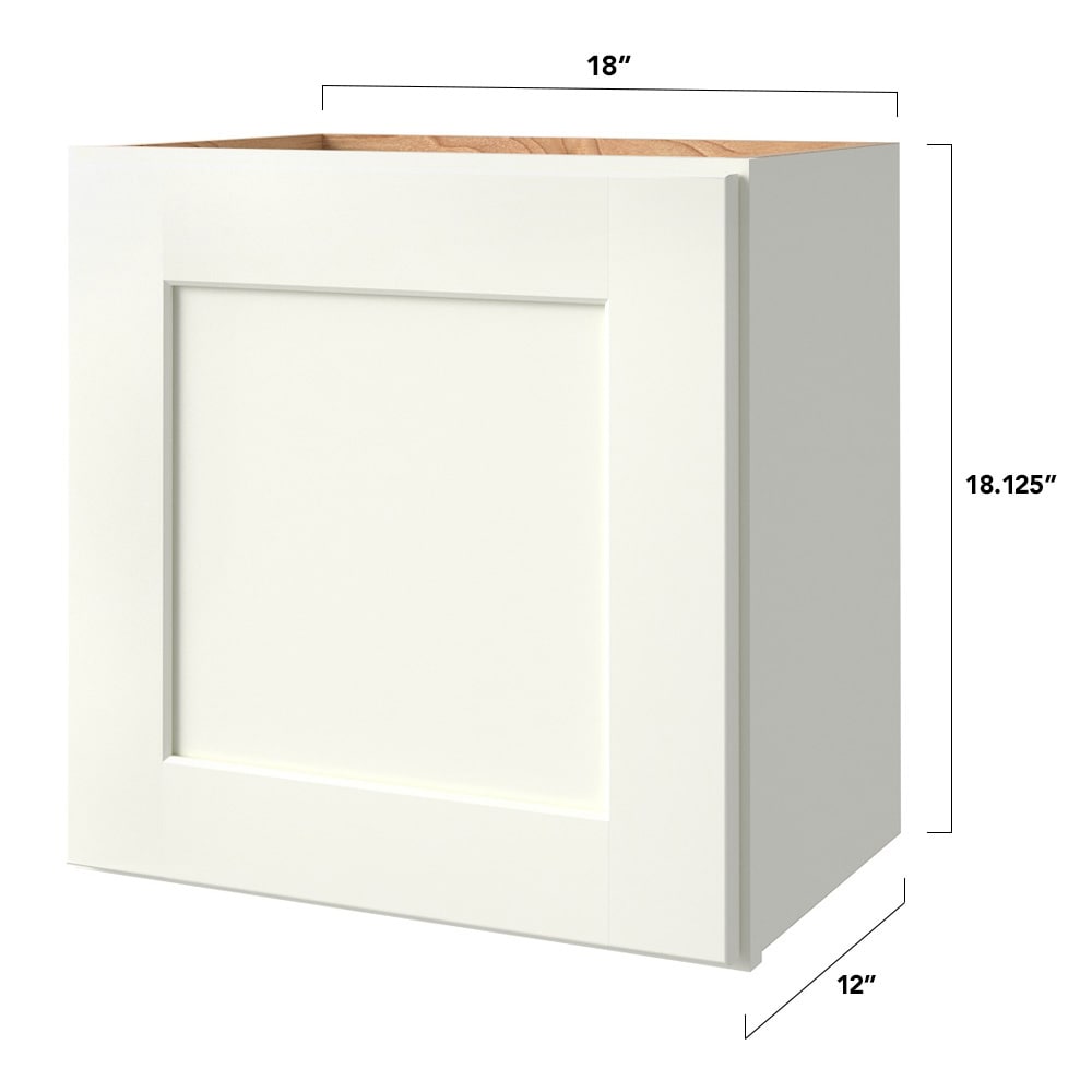 allen + roth Aveley 18-in W x 18.125-in H x 12-in D Linen Wall Fully Assembled Cabinet (Flat Panel Shaker Door Style)