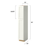 allen + roth Aveley 15-in W x 84-in H x 24-in D Linen Pantry Fully Assembled Cabinet (Flat Panel Shaker Door Style)