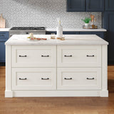 allen + roth Aveley 36-in W x 34.5-in H x 24-in D Linen 3-Drawer Base Fully Assembled Cabinet (Flat Panel Style)
