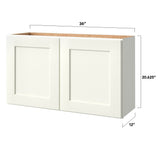allen + roth Aveley 36-in W x 20.625-in H x 11-in D Linen Wall Fully Assembled Cabinet (Flat Panel Shaker Door Style)