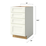 allen + roth Aveley 18-in W x 34.5-in H x 24-in D Linen 4-Drawer Base Fully Assembled Cabinet (Flat Panel Style)