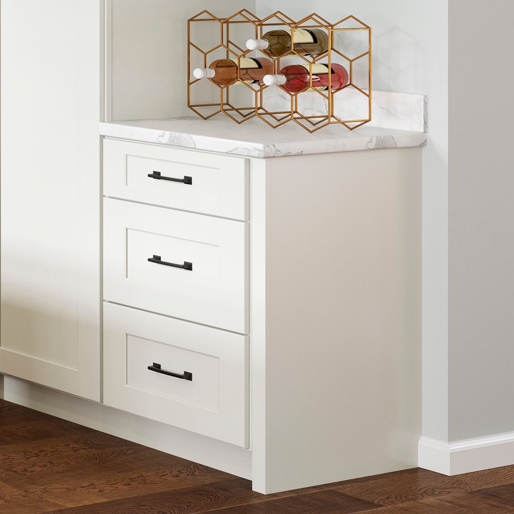 allen + roth Aveley 15-in W x 34.5-in H x 24-in D Linen 3-Drawer Base Fully Assembled Cabinet (Flat Panel Style)