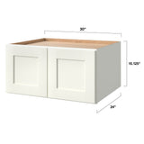 allen + roth Aveley 30-in W x 15.125-in H x 24-in D Linen Wall Fully Assembled Cabinet (Flat Panel Shaker Door Style)