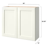 allen + roth Aveley 36-in W x 30.125-in H x 12-in D Linen Wall Fully Assembled Cabinet (Flat Panel Shaker Door Style)