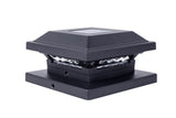 Harbor Breeze 4-in x 4-in 2-Pack 5-Lumen Black Solar LED Outdoor Post Cap Light (3300 K)