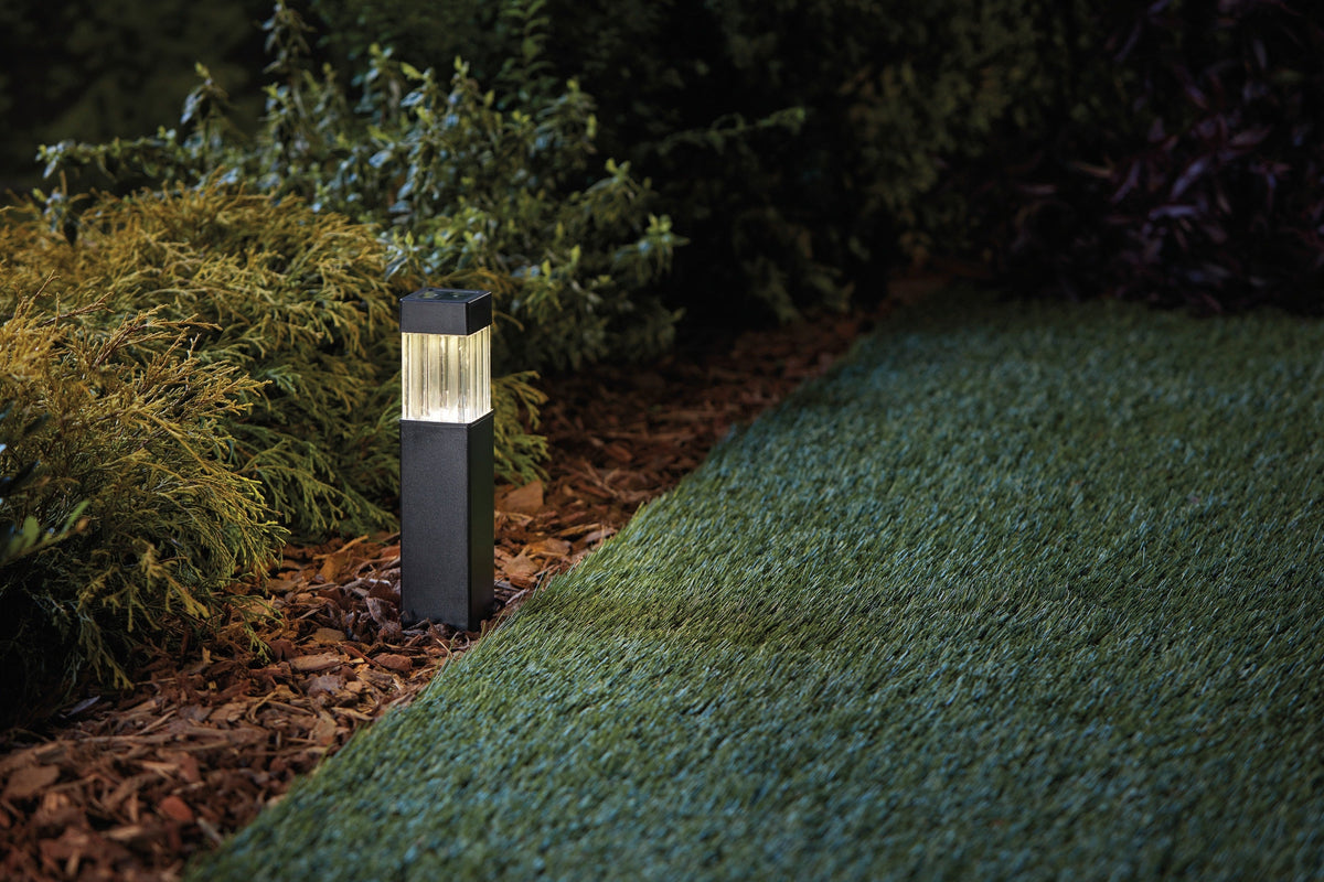 Portfolio 4x Brighter 4.8-Lumen Black Solar Integrated LED Path Light, 3500K Warm White