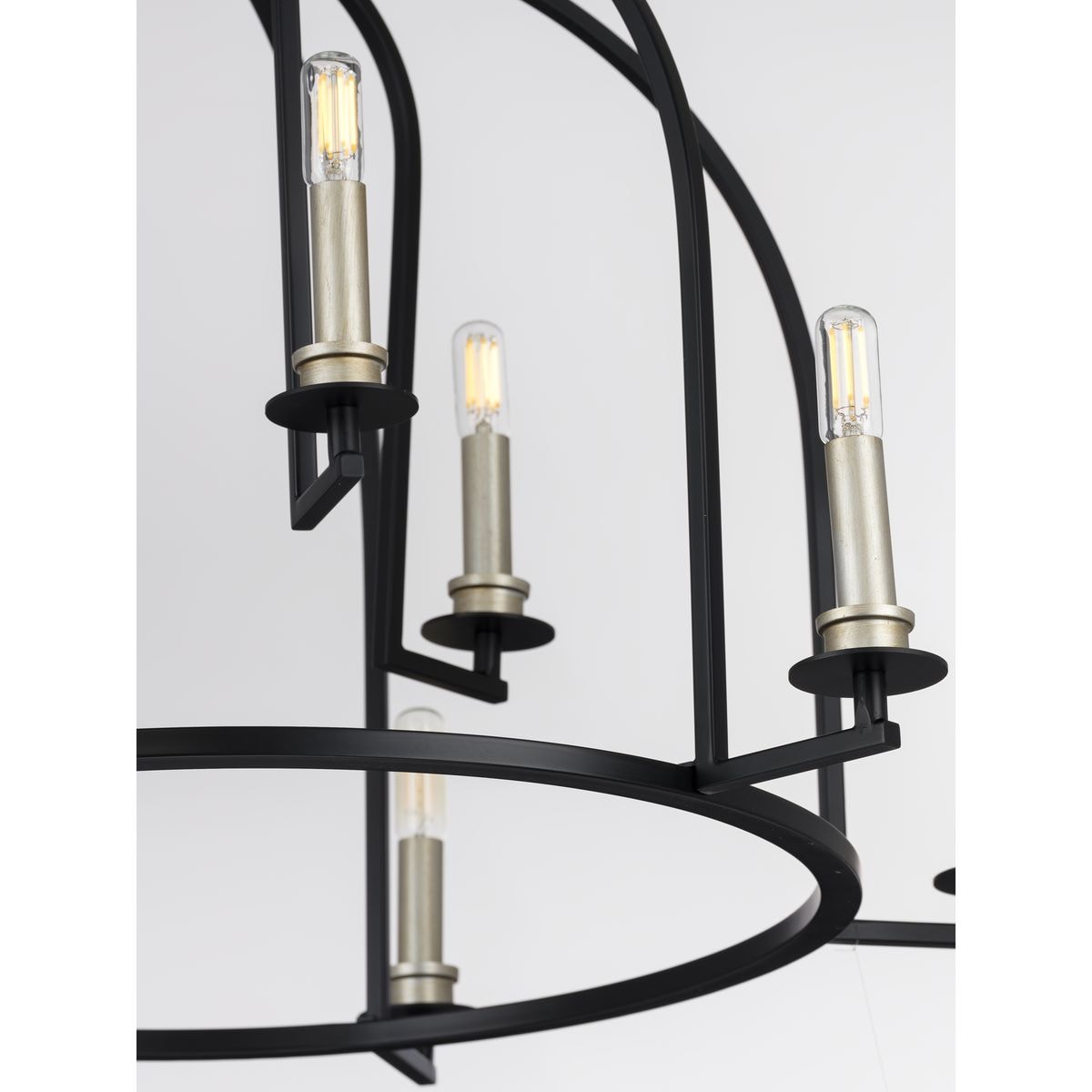 Progress Lighting Seneca 9-Light Matte Black Farmhouse Chandelier