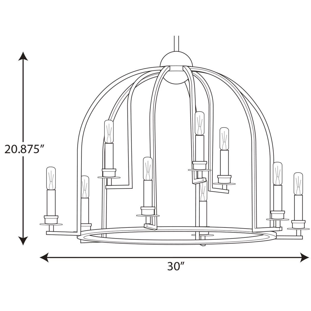 Progress Lighting Seneca 9-Light Matte Black Farmhouse Chandelier
