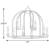 Progress Lighting Seneca 9-Light Matte Black Farmhouse Chandelier